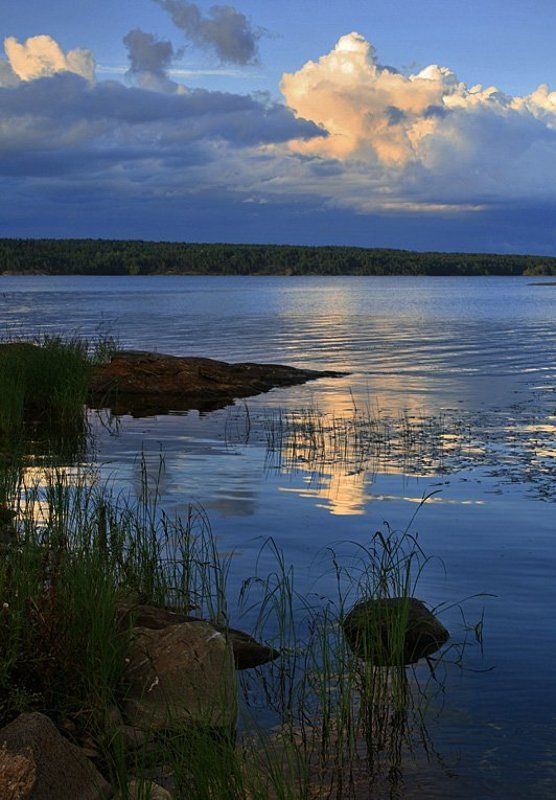 ладога, остров, небо, камни, облака ****photo preview