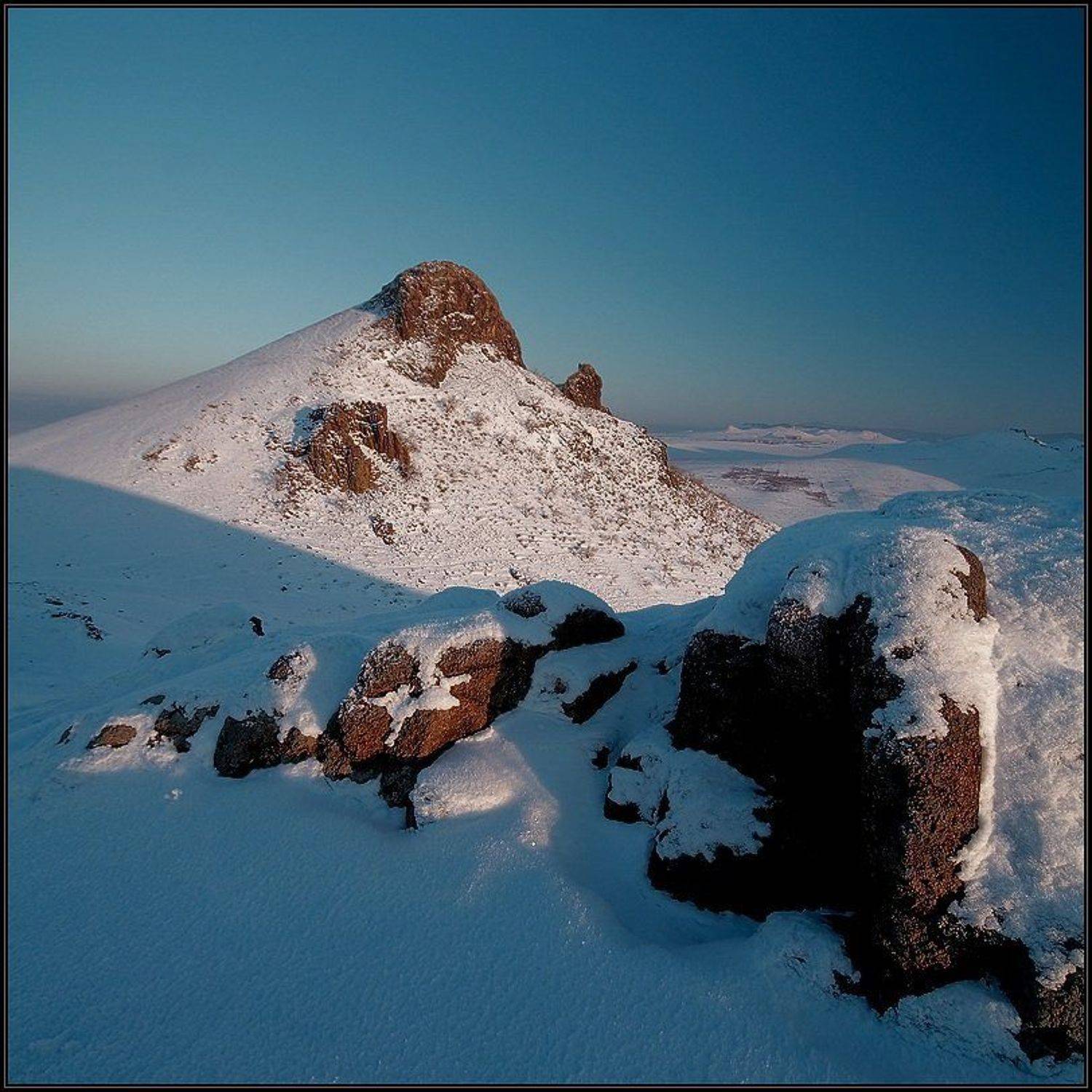 зима, вечер, закат, солнце, горы, i_go, i_GO