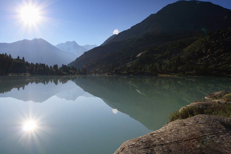 алтай, озеро, дарашколь, утро, солнце, отражение Озеро Дарашкольphoto preview