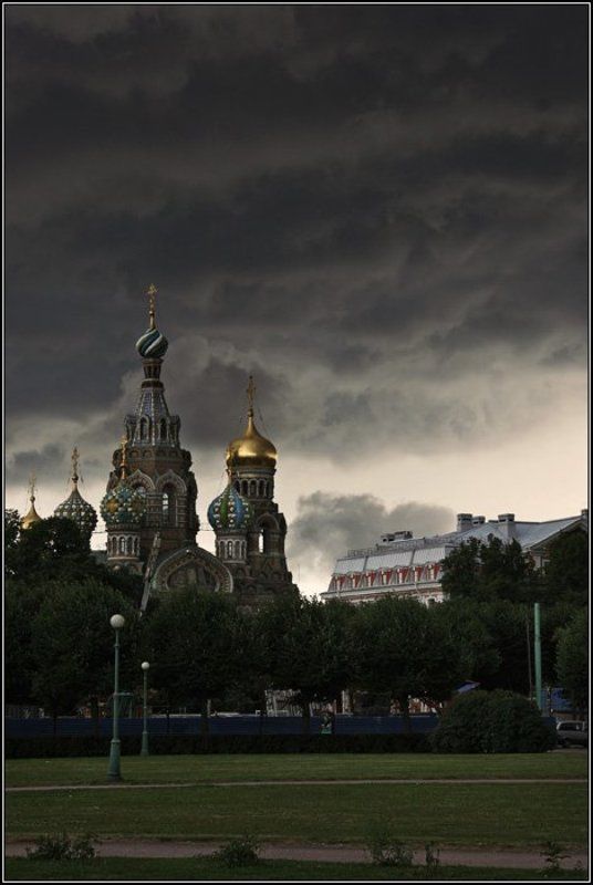 петербург, город, храм христа спасителя, церковь, купол, крест, храм, небо, туча, dyadyavasya Тучи над храмомphoto preview