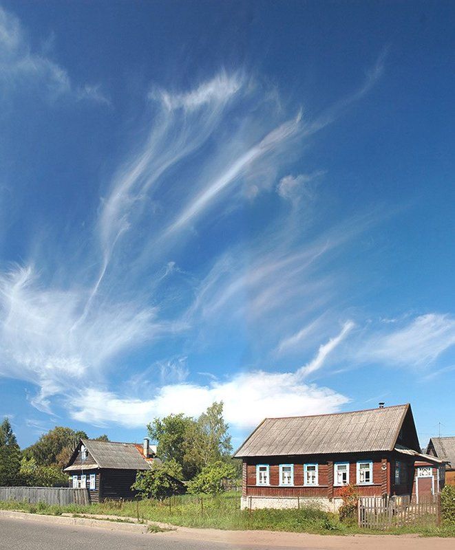 небо, домики, бологое ***photo preview
