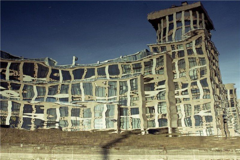 вода, дом, искажение Distorted worldphoto preview