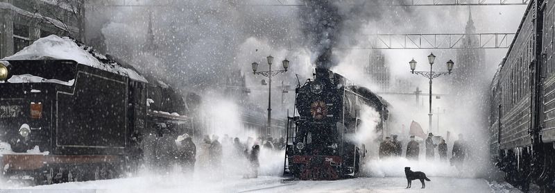 высотки, монорельс, зима, люди, собака, паровоз Зима (чужая жизнь...)photo preview