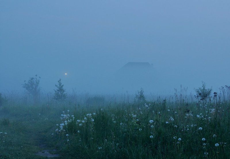 туман, речка, закат Туманный вечерphoto preview