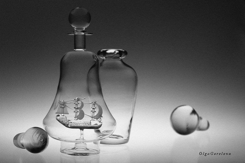 фото, чб, стекло, натюрморт *** фото превью