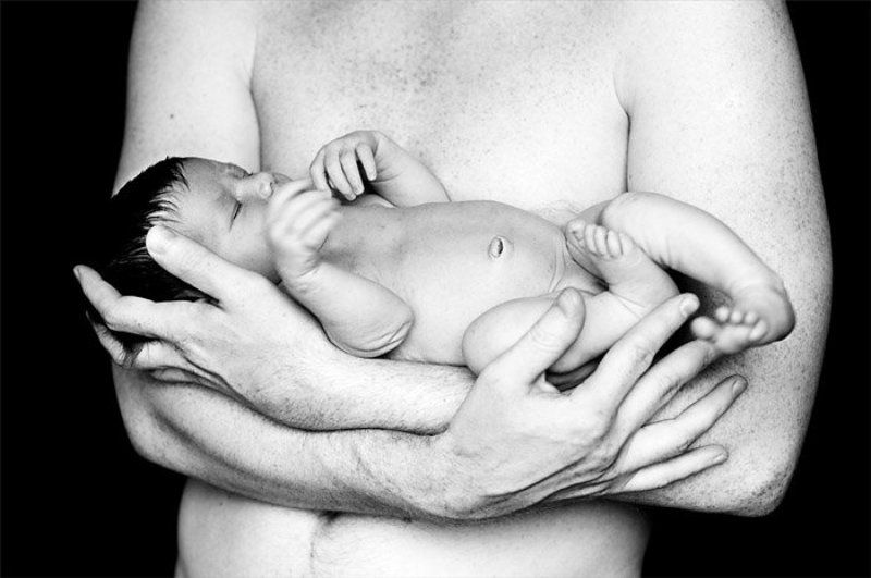 новорожденный, чб ___photo preview