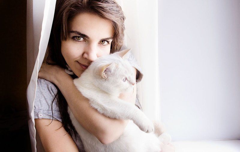 girl, cat, магнитогорск Girl and her catphoto preview