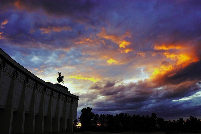 город, закат, прогулки Пожар фото превью