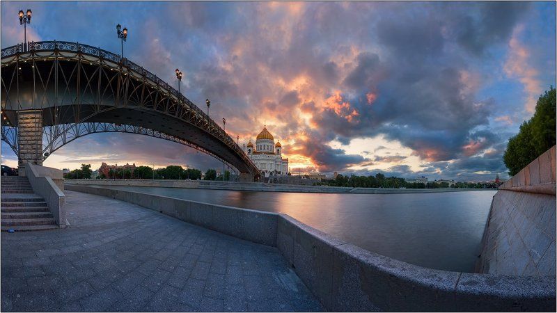 храм, христа, спасителя, ххс, вечер, мост, москва вечер над храмомphoto preview