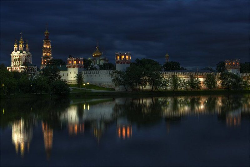 озеро, вечер, закат, отражения, острова, пейзаж, деревья, лодка Отражения 3photo preview