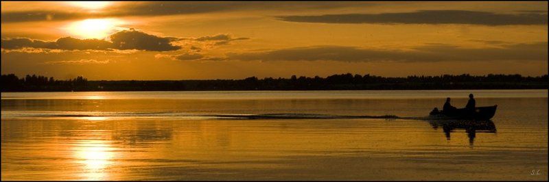 лодка, закат Зеркало чувств фото превью