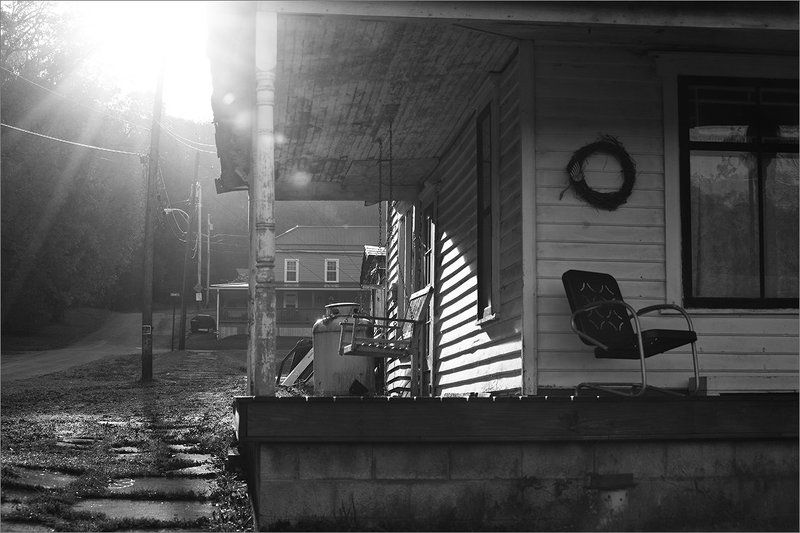 morning sun village black and white Morning in Pennsylvania Villagephoto preview