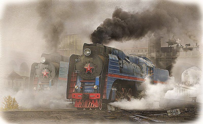 паровоз, серии, п36, 027, советский союз, родина 027photo preview