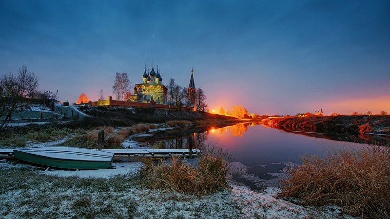 утро, дунилово, рассвет, пейзаж, природа, лодка, river, осень, ноябрь, autumn, nature, landscape Пасмурное утро 1 Ноября...photo preview