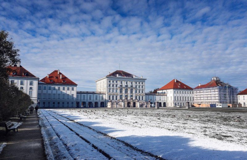 germany, munich, bayern, nymphenburgpalace, winter, landscape photo preview