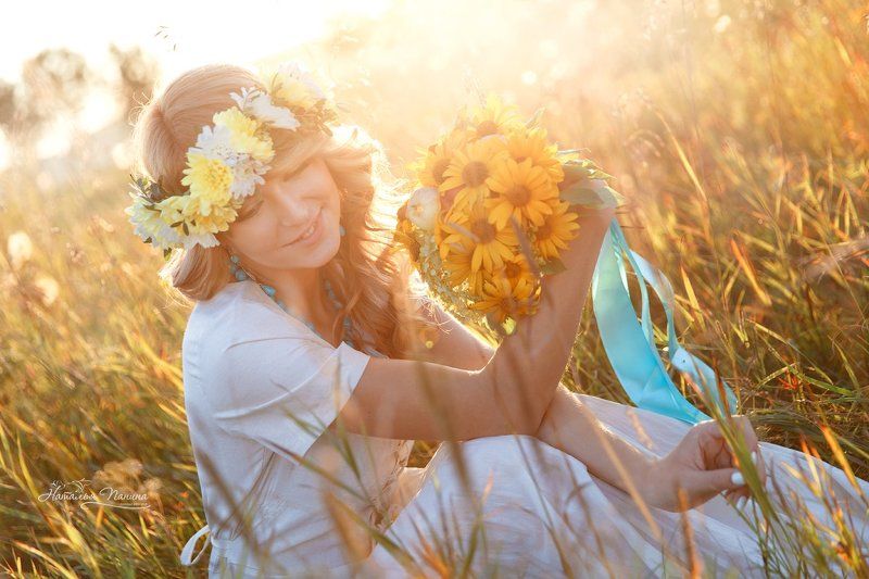 Девушка, Закат, Лето, Поле Симфония летаphoto preview