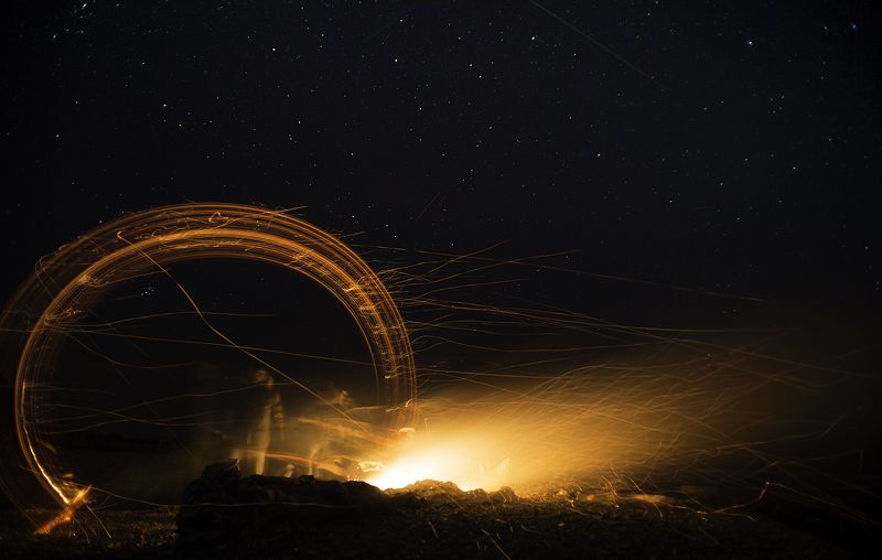 ночь, огонь, звезды, море Ночь, огонь и звездыphoto preview