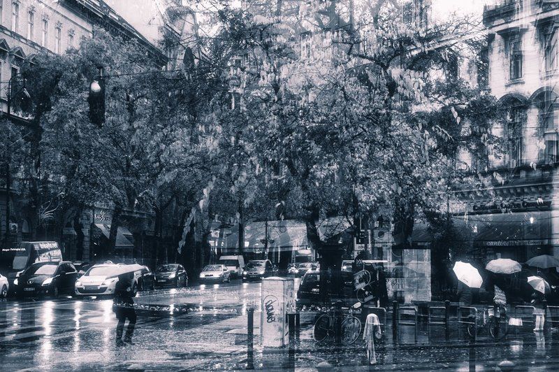 мультиэкспозиция, настроение, город Rainy moodphoto preview