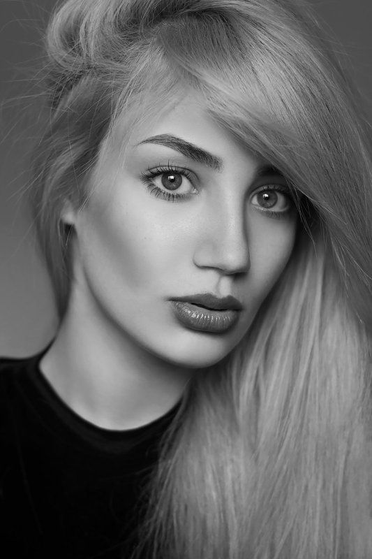 портрет, девушка, красота, глаза, чб Алинаphoto preview