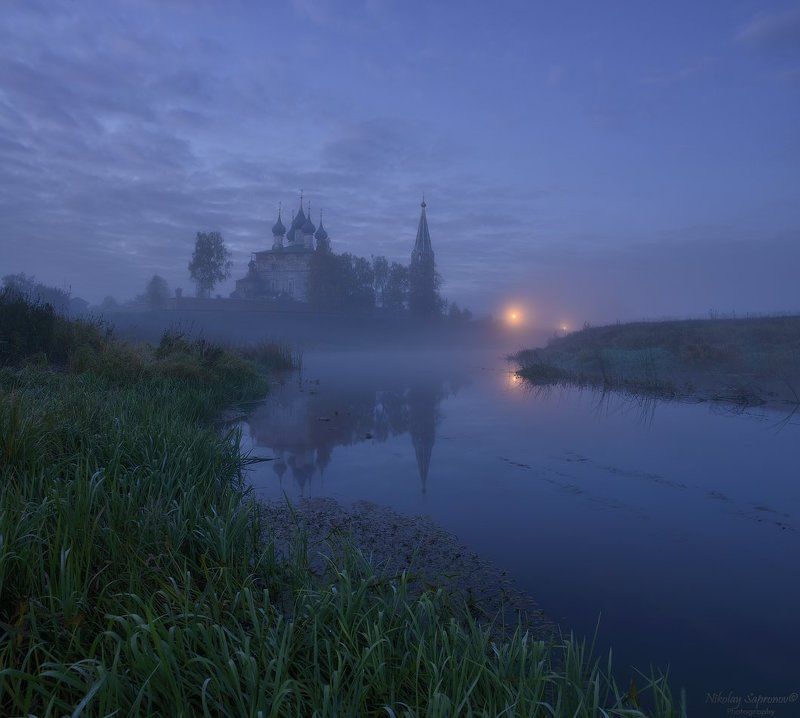 Дунилово, Теза, Ивановская область, Благовещенский, Монастыри, Благовещенский монастырь, Шуйская епархия Утренние сумерки у стен Благовещенского монастыря в Дуниловеphoto preview
