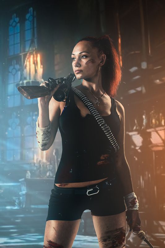 lara croft, портрет, художественная ретушь, коллаж Tomb Raiderphoto preview
