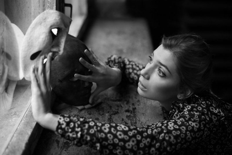 portrait, girl, eyes, light, beautiful, natural, russian, canon, look, femme, bnw, mood, emotion, pose, blackandwhite, daylight, inspiration, amazing, popular, fineart, mask,  Elenaphoto preview