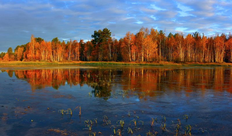 озеро арантур, отражения. осень, Осенние отражения фото превью