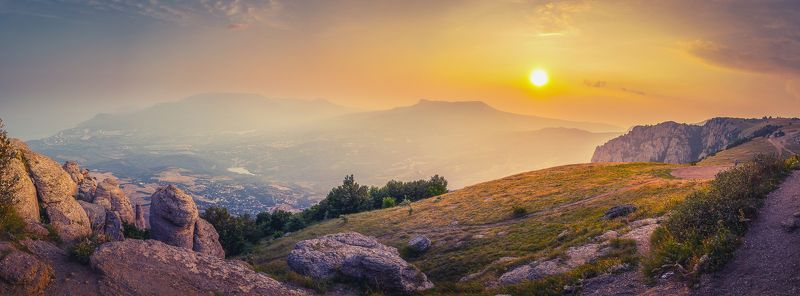 закат, гора, пейзаж, лето Сказочный закатphoto preview