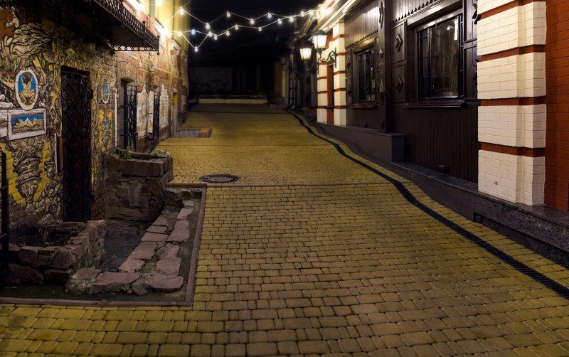 улочка, вечер, Андреевский спуск, Киев, город, архитектура Ночная улочкаphoto preview