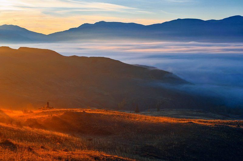 горы, облака, туман, курай, горный алтай, республика алтай Pro Краски Горphoto preview