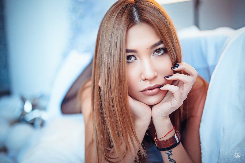 портрет снег зима интерьер студия Катяphoto preview