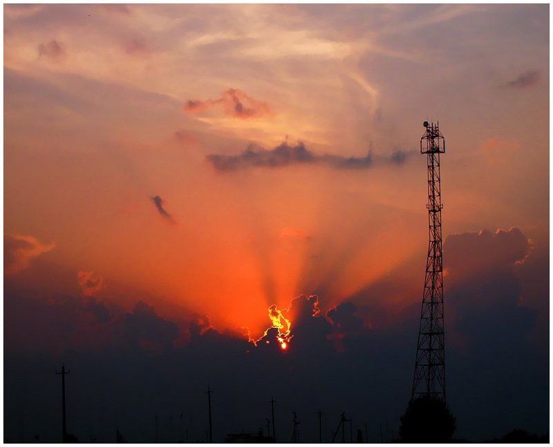 закат,небо,солнце,лучи,удмуртия История одного закатаphoto preview