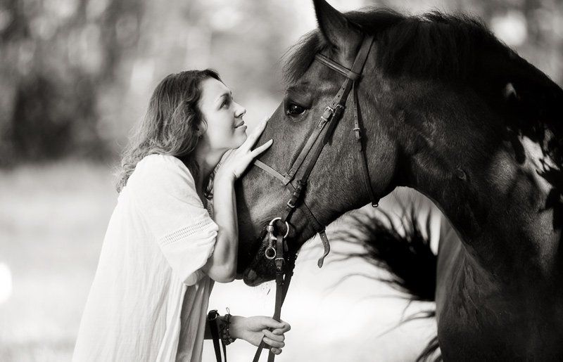 девушка, оля, лошадь, улица Тет-а-тетphoto preview