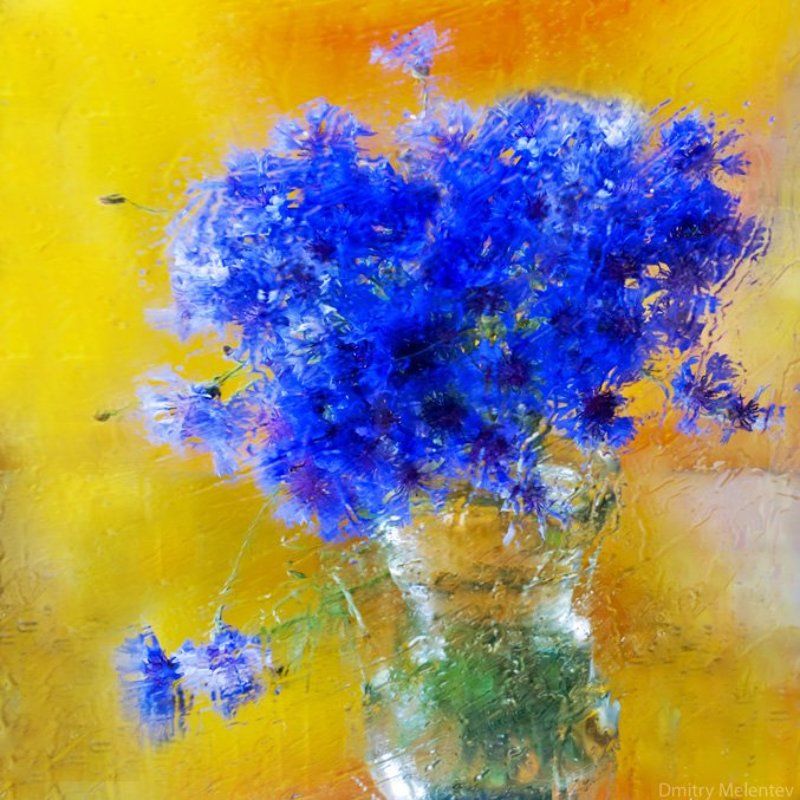 цвеы, букет, васильки Васильковый импрессионизмphoto preview