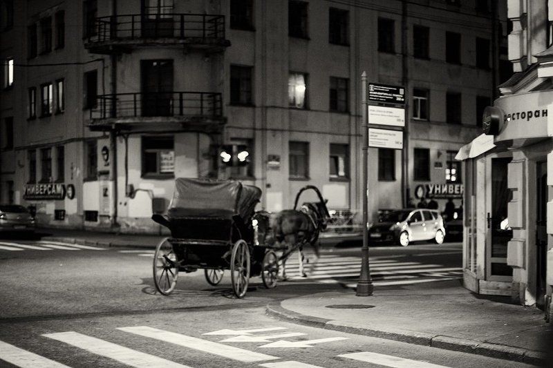 россия, санкт-петербург, город, улица, карета, ложадь, перекресток, призрак, dyadyavasya Призрак прошлогоphoto preview