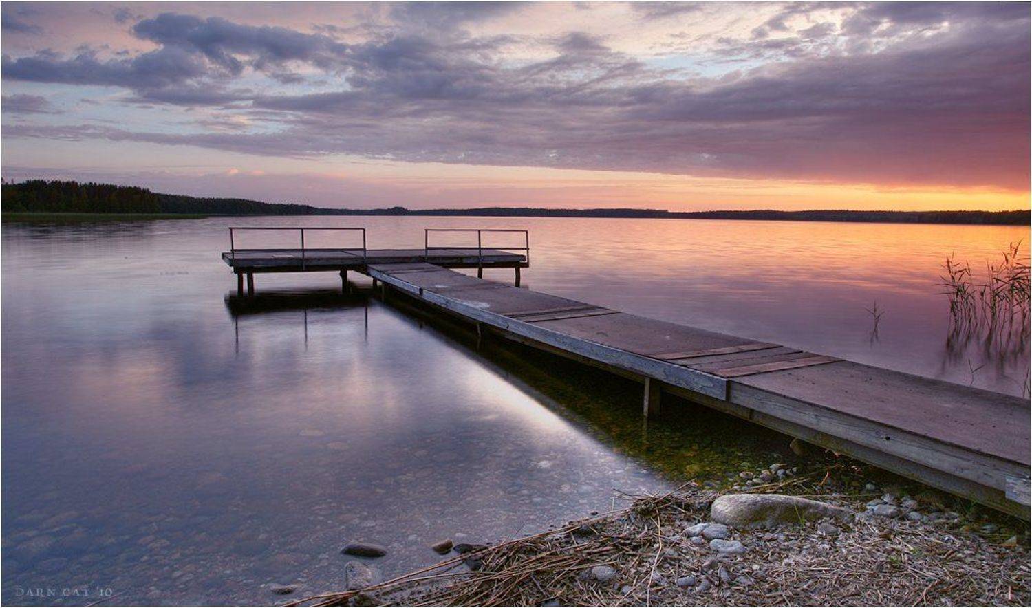 Закат на день рождения. Автор: Darn Cat финляндия, закат, именинный, пристань, камыш, Darn Cat