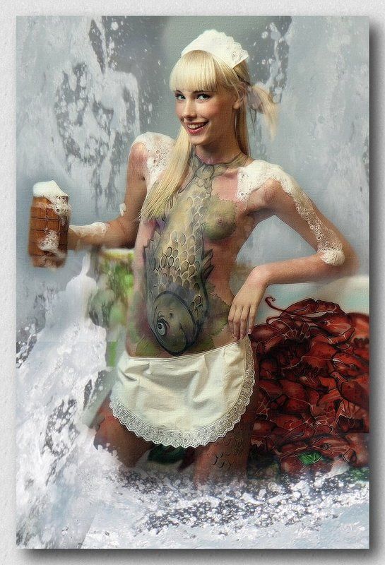 девушка, модель, пиво живое пивоphoto preview