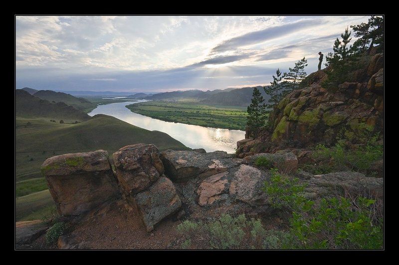 вечер, река, закат, камни Артурphoto preview