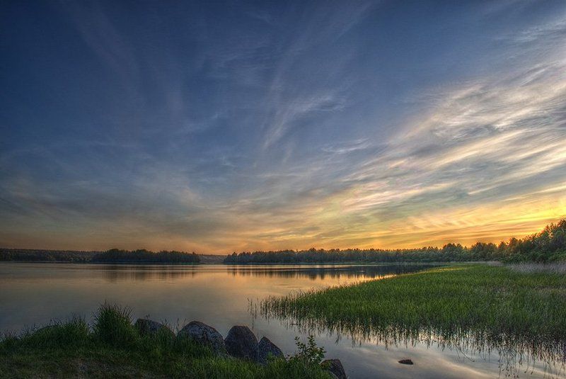xdr,пейзаж,закат, небо, облака Закат на Вуоксе.photo preview