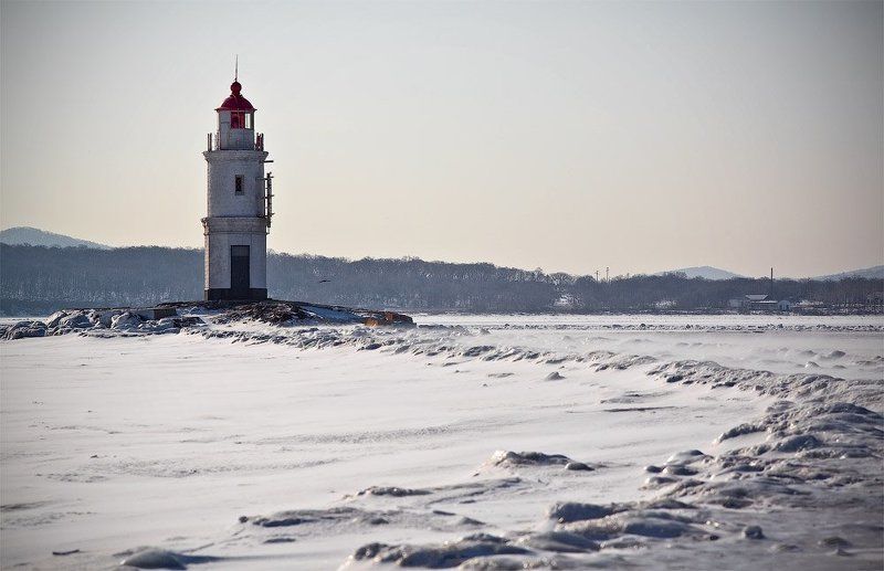 лед, поземка, маяк, зима, photo preview