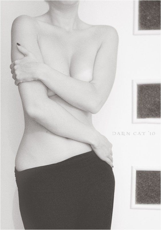 автопортрет, девушка, черное, и, белое Darn Cat. Black and White фото превью