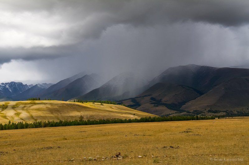 горный алтай, курай, степь, гроза, курайский хребет, дождь, осадки, тучи, непогода Местами дождиphoto preview