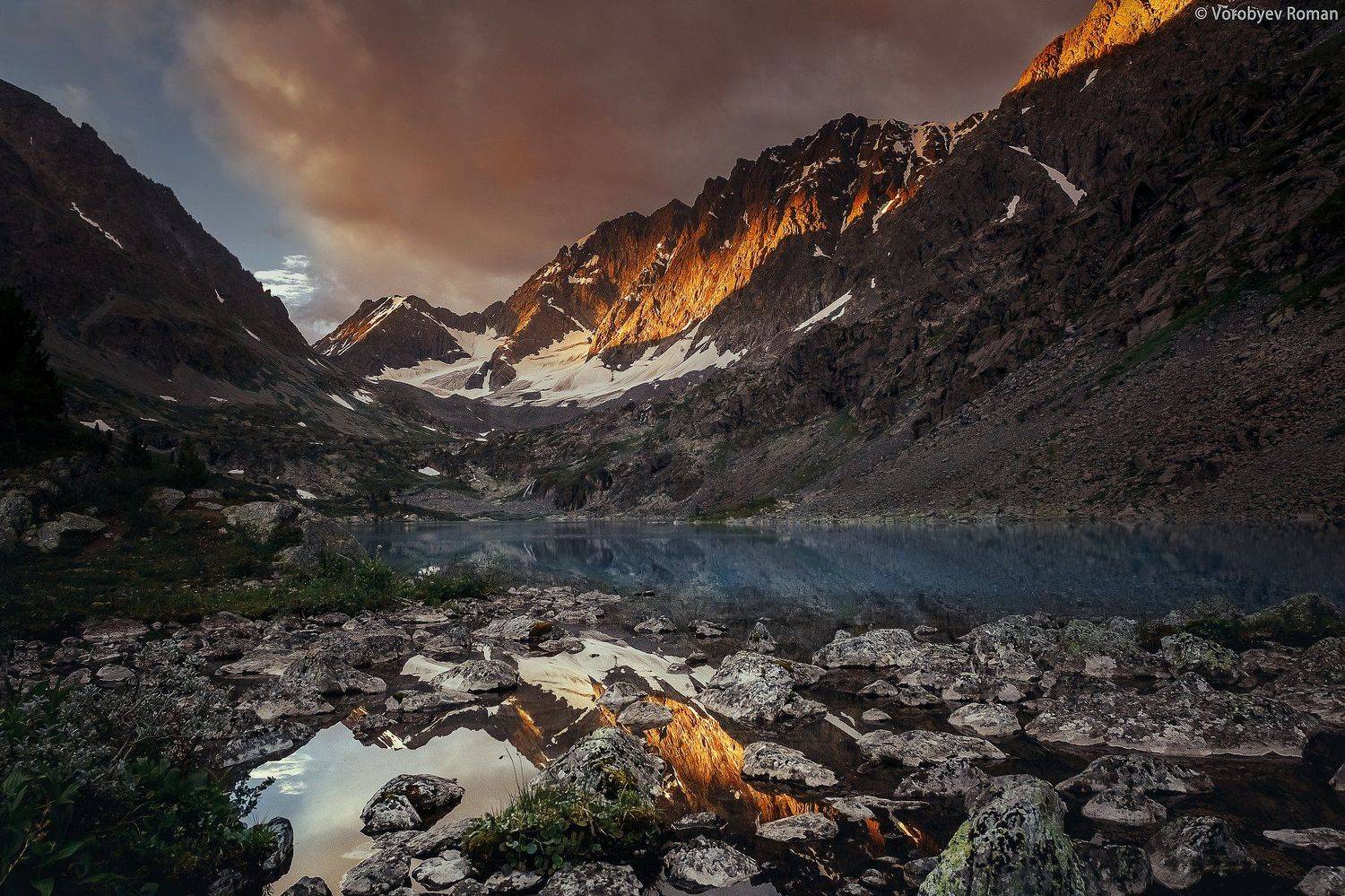 Озеро Куйгук. Автор: Roman Vorobyev алтай, облака , горное озеро, горный алтай, небо , озеро, пейзаж , горы ,рассвет, Roman Vorobyev