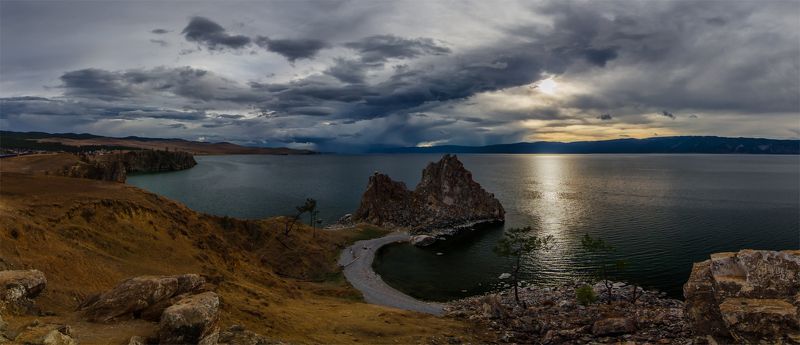 Байкал, Вечер, Закат, Лето, Небо, Озеро, Ольхон, Остров, Пейзаж, Природа, Сибирь ***photo preview