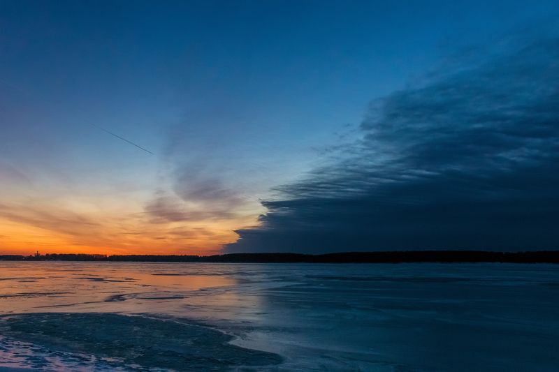день, ночь, закат, зима, рыбинск, водохранилище, море День и ночьphoto preview