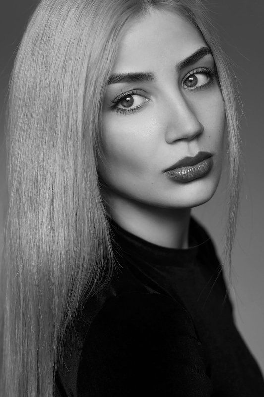портрет, девушка, красота, глаза, чб Алинаphoto preview