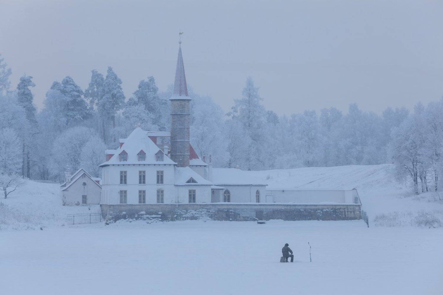 Гатчина: Приоратский дворец. Автор: Alex Yurko гатчина, приорат, приоратский дворец, рыбак, зима, Alex Yurko