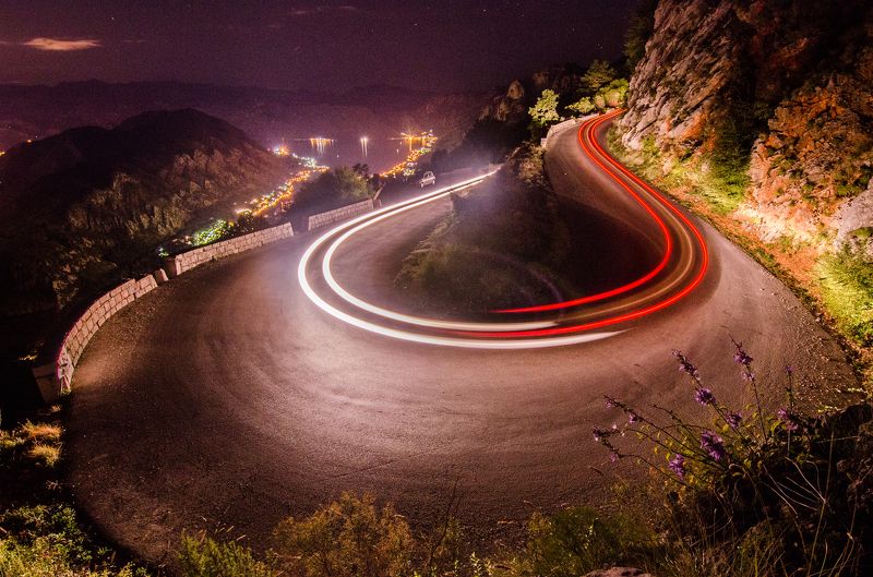 Черногория, пейзаж, ночь, горы, длинная выдержка круговое движение =)photo preview