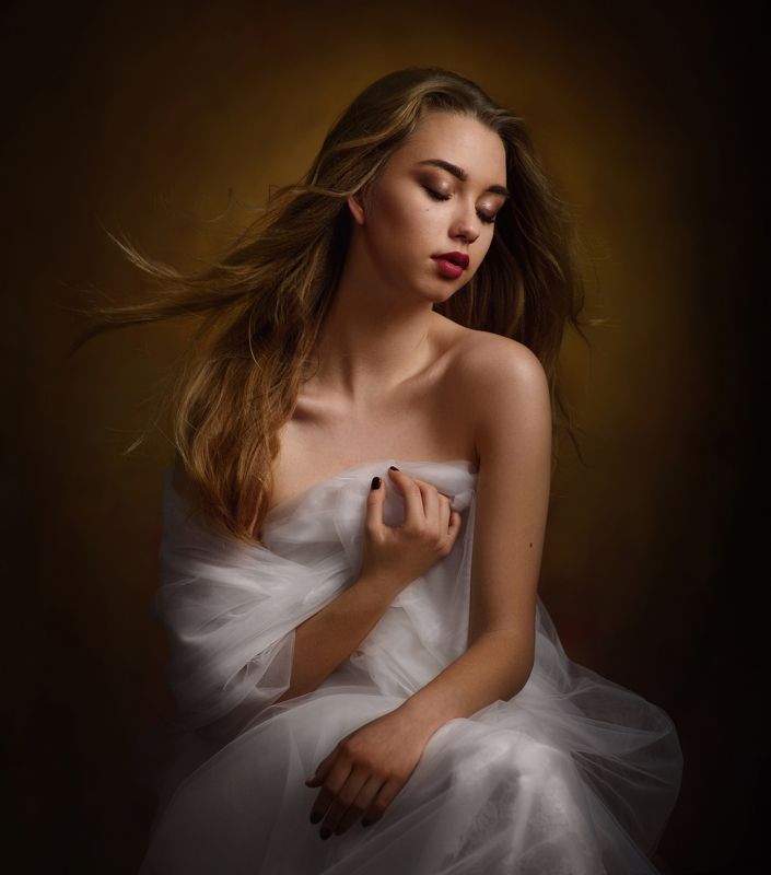 девушка, студия, свет, тень, объем, фата Асяphoto preview