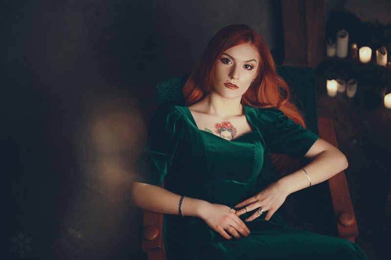 огонь, рыжая девушка Victoriaphoto preview